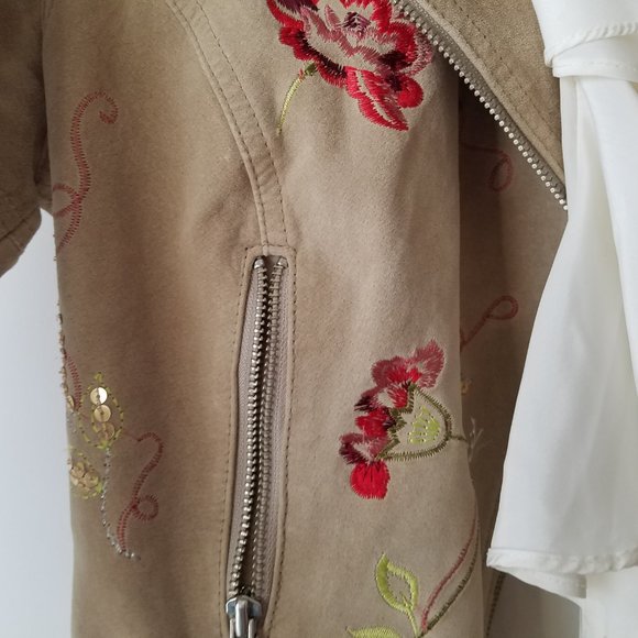 Together Jackets & Coats Beautiful Genuine Leather Suede Cream Color Jacket Vintage Poshmark